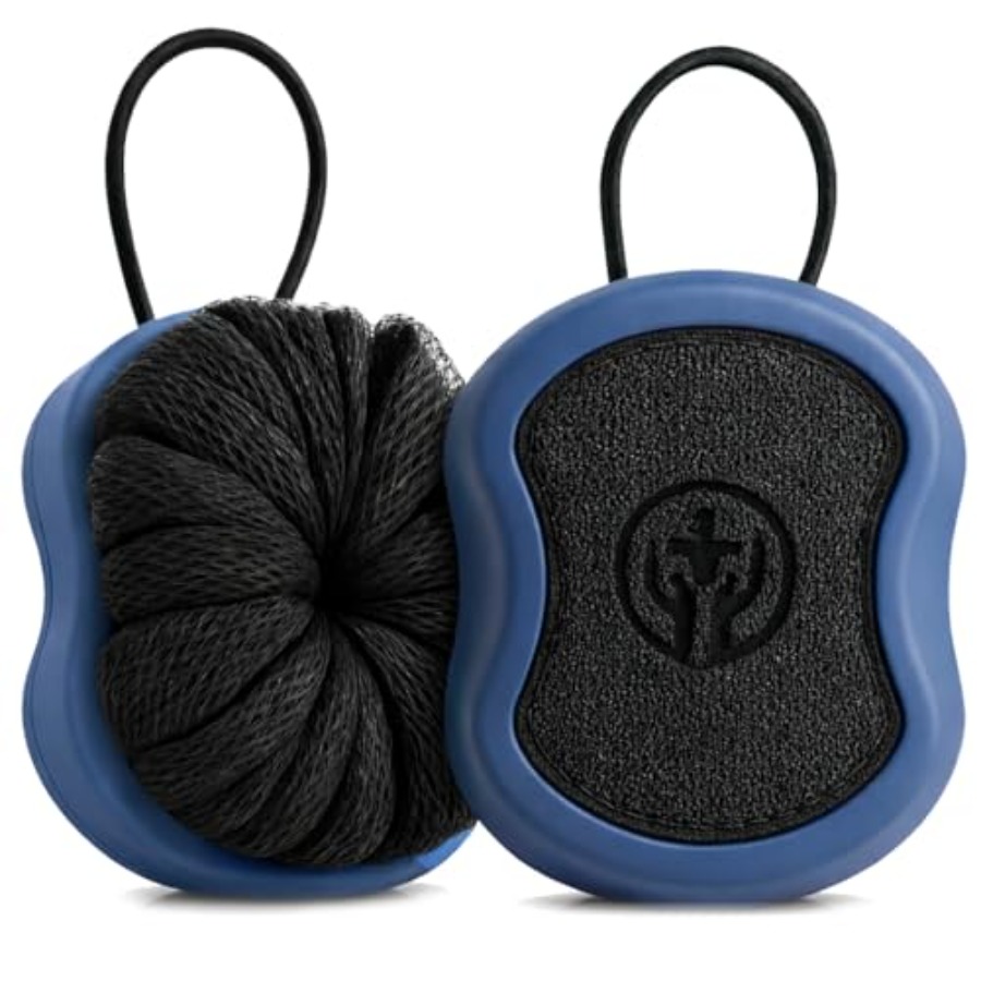 Exfoliating Scrub Mens - Shower Scrubber for Body 2-in-1 :