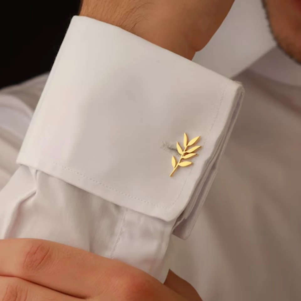 Men Grooming Usa - Personalized Stainless Steel Olive Branch Pattern