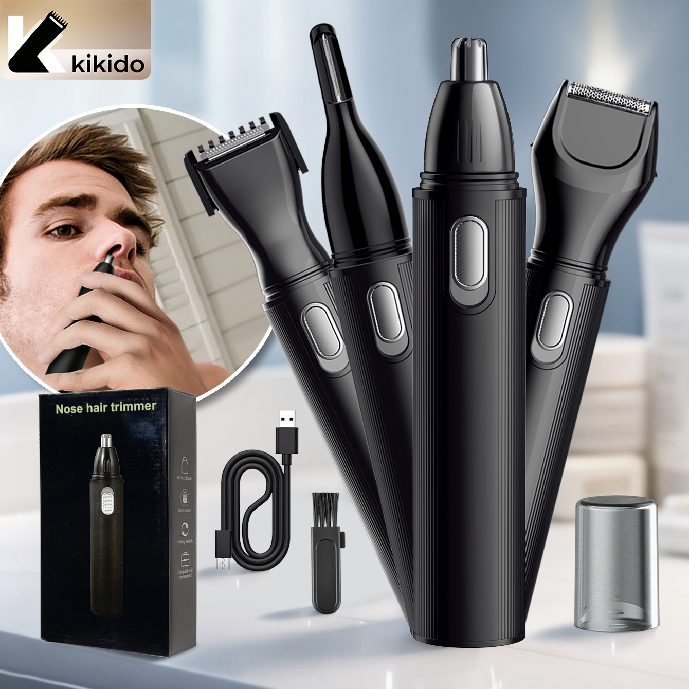 Men'S Beard Grooming - KIKIDO 4 in 1 Nose Hair