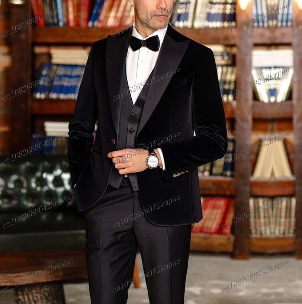 Jack Men'S Grooming - Black Velvet Jacke Men Suit Formal