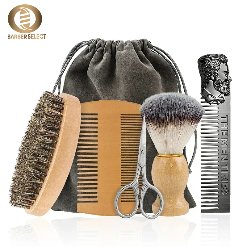 Boar Bristle Wood Beard Brush  - Men'S Grooming Bag ulasan dan harga