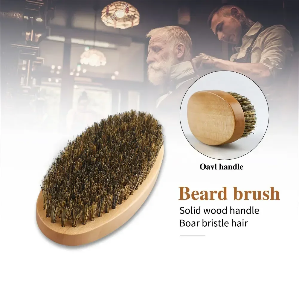 Boar Bristle Wood Beard Brush  - Men'S Grooming Bag ulasan dan harga