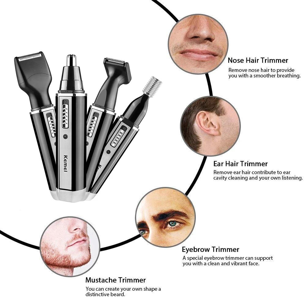 Kemei 4 in 1 trimmer for men E - Men'S Grooming Ear Hair ulasan dan harga