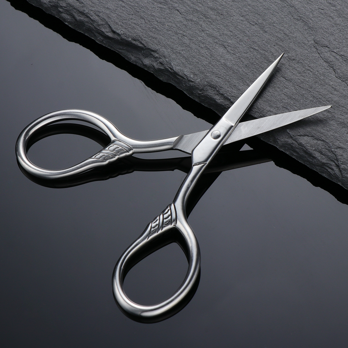Scissors Stainless Steel Musta - Men'S Grooming Mirror ulasan dan harga