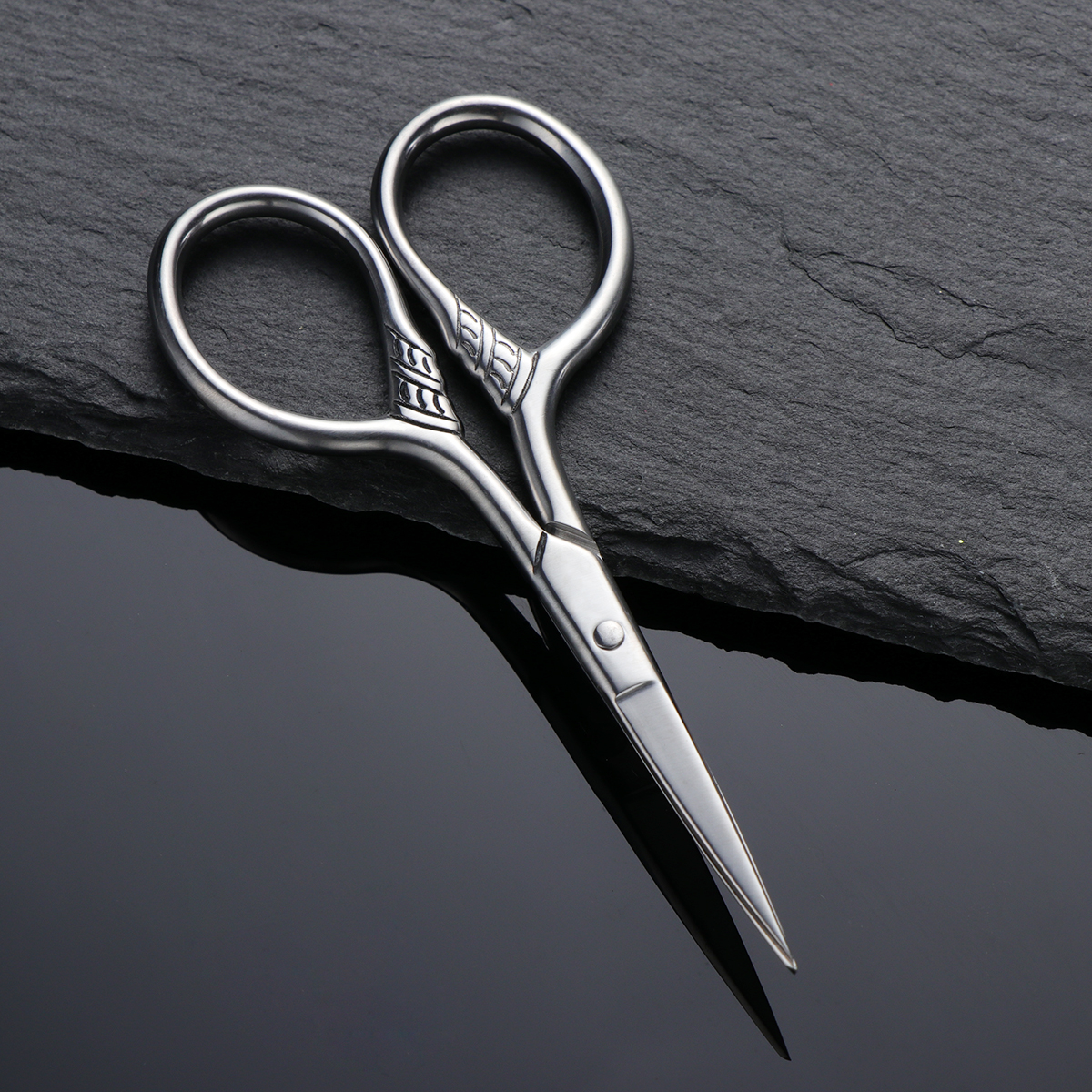 Scissors Stainless Steel Musta - Men'S Grooming Mirror ulasan dan harga