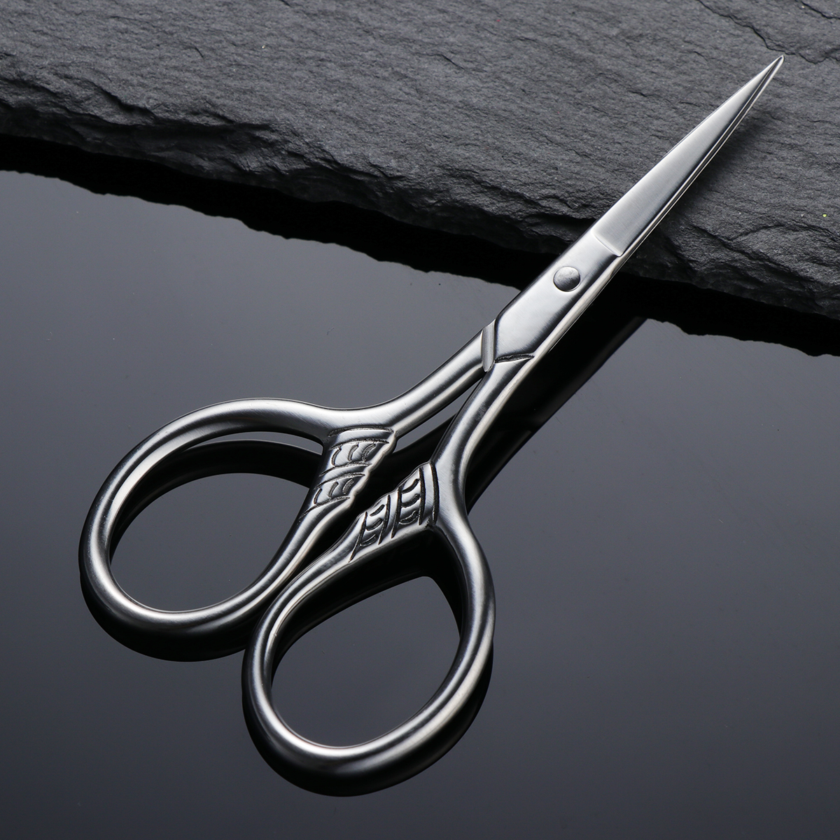 Scissors Stainless Steel Musta - Men'S Grooming Mirror ulasan dan harga