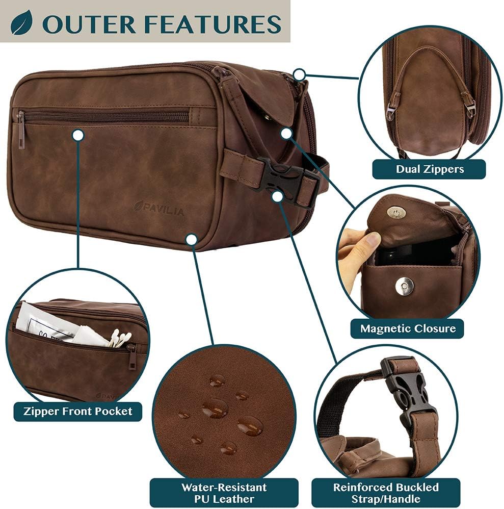 PAVILIA Toiletry Bag for Men,  - Men'S Grooming Bag ulasan dan harga