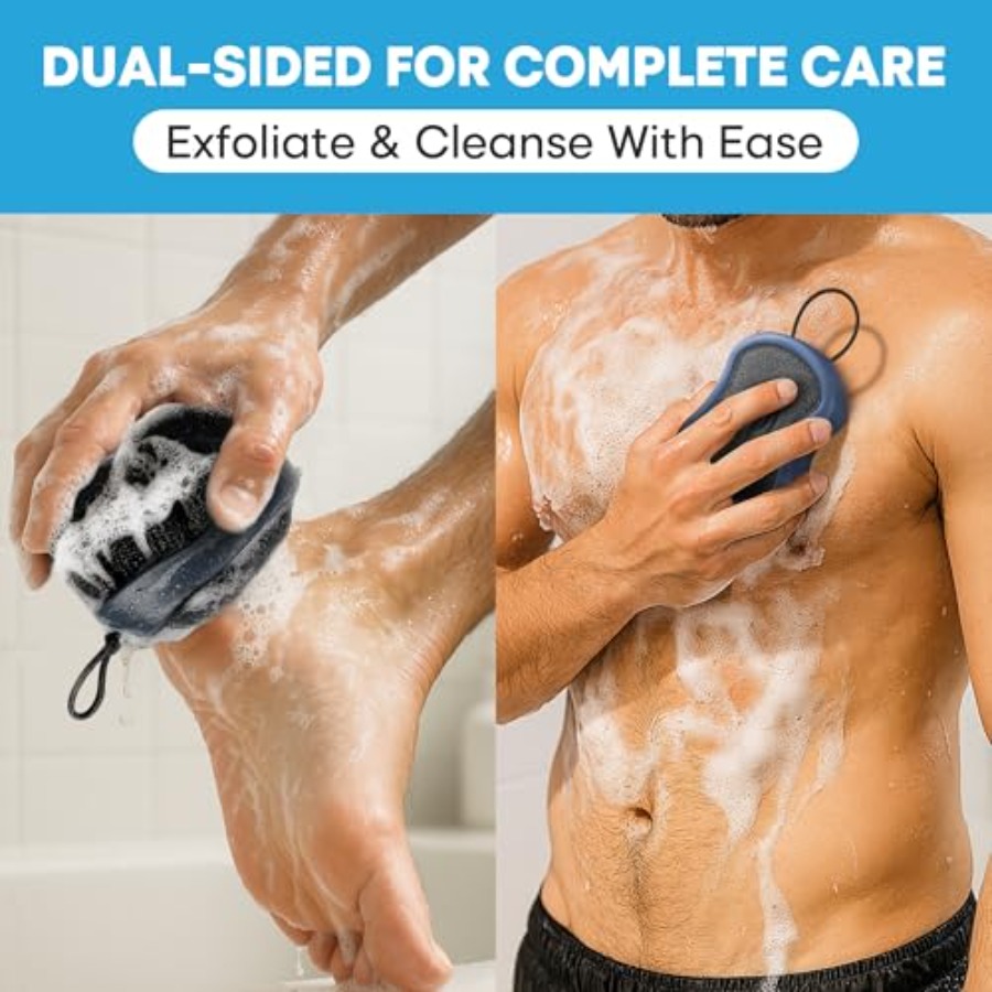 Shower Scrubber for Body 2-in- - Exfoliating Scrub Mens ulasan dan harga