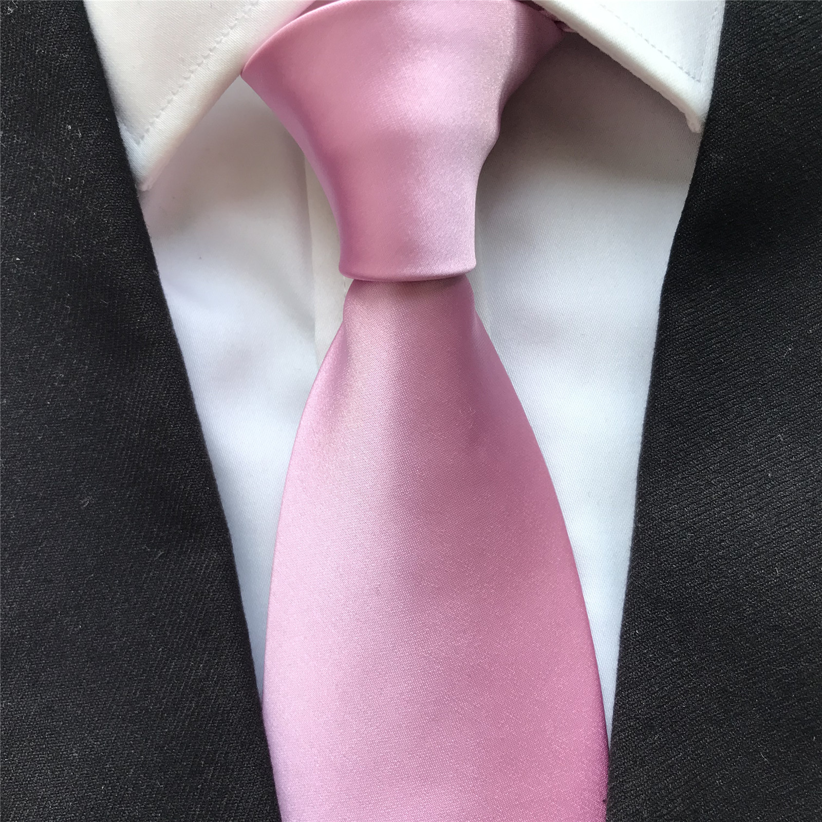 Men's Ties Solid Pink Neck Tie - Men'S Grooming Pictures ulasan dan harga
