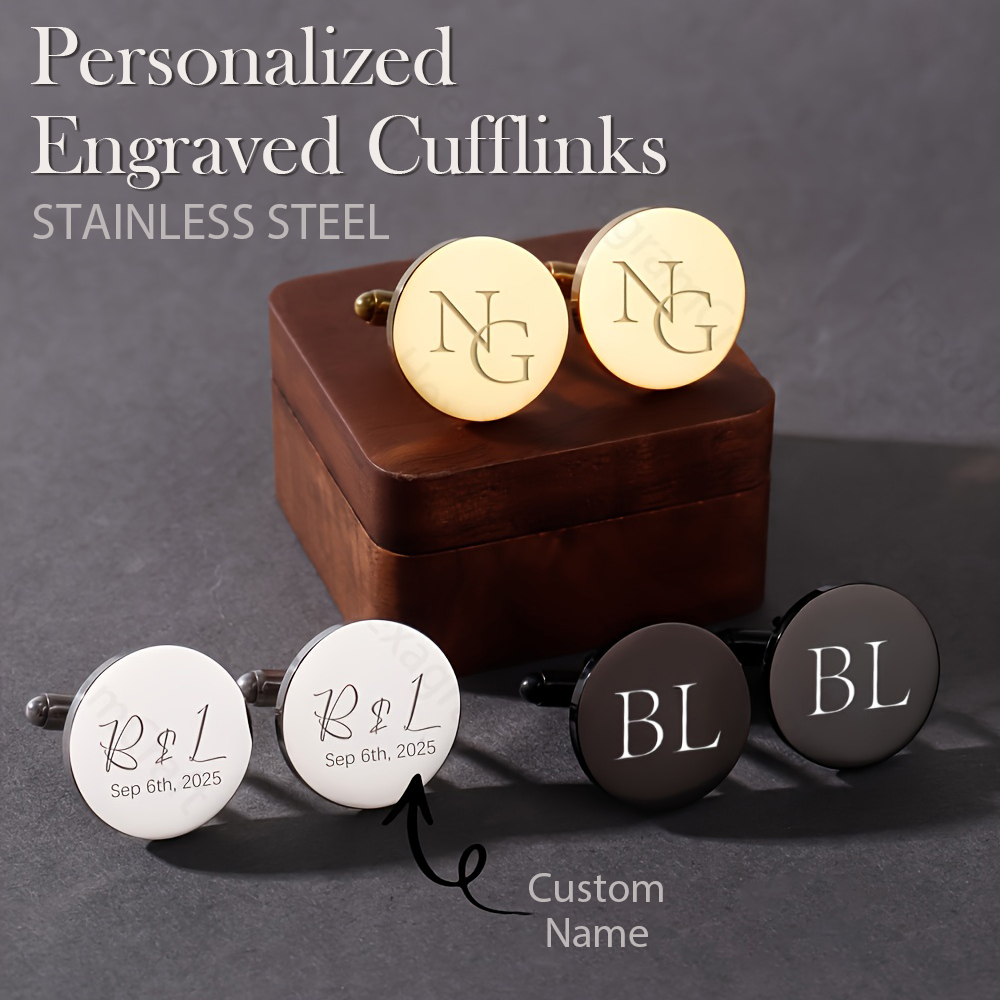 1pair Personalised Name Cuffli - Men Grooming Usa ulasan dan harga
