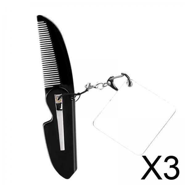 Folding Pocket Comb Hairdressi - Men'S Grooming Mirror ulasan dan harga