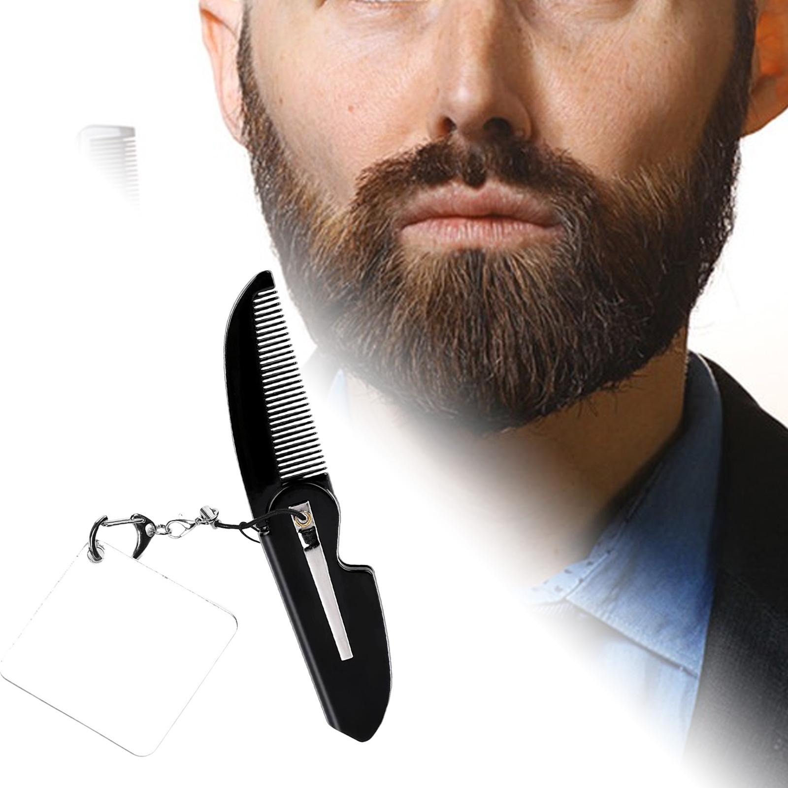 Folding Pocket Comb Hairdressi - Men'S Grooming Mirror ulasan dan harga