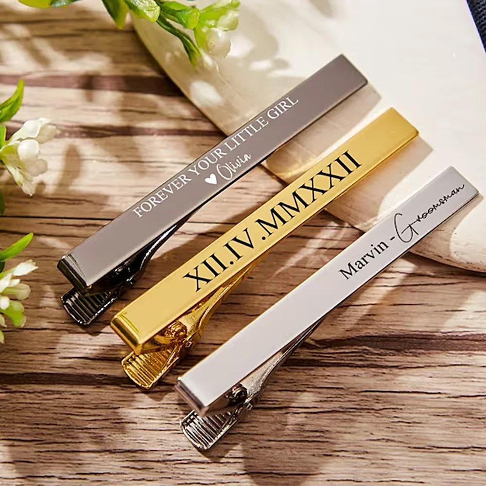 New Custom Carved Name Tie Cli - Men Grooming Usa ulasan dan harga