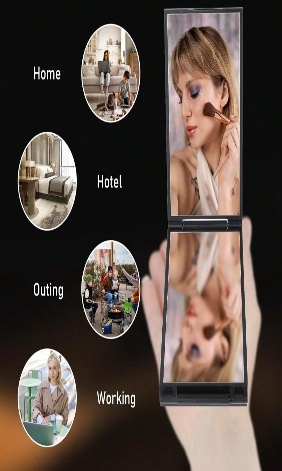 360° Foldable DIY 4-Way Mirror - Men'S Grooming Mirror ulasan dan harga