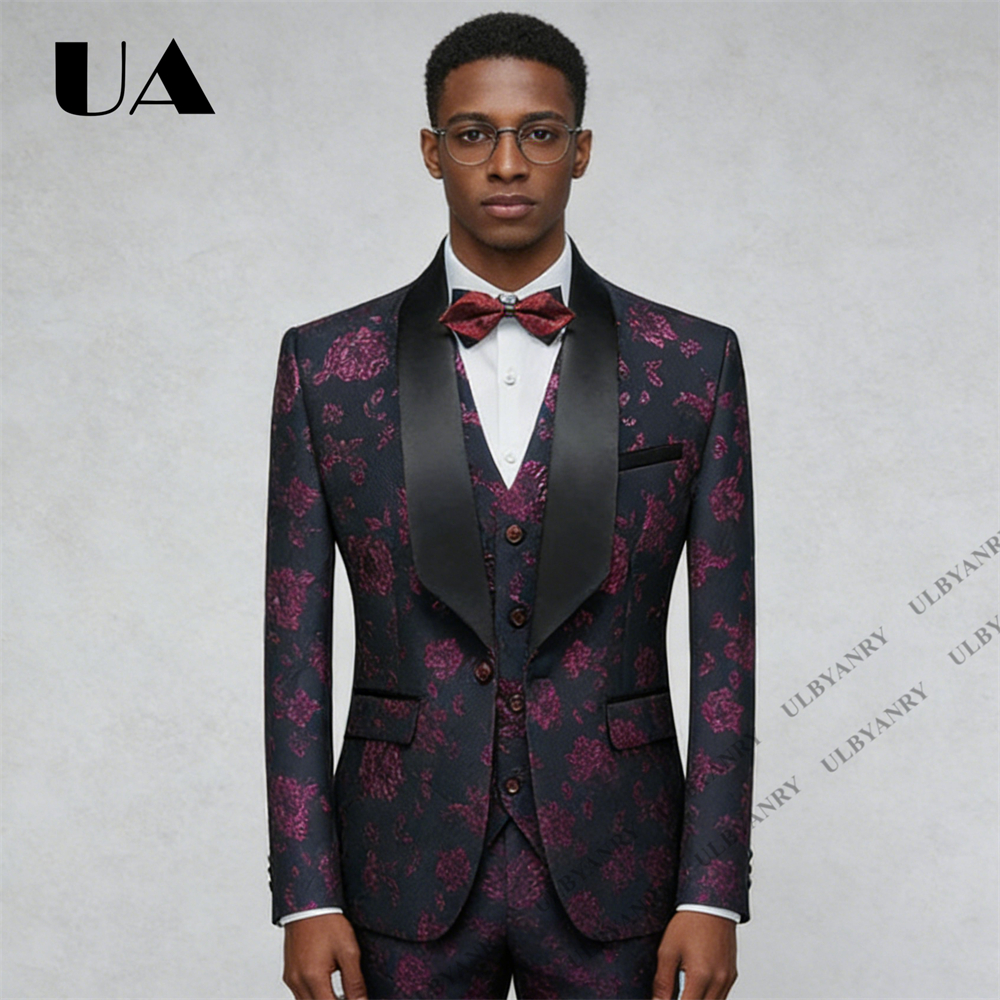 ULBYANRY Floral Jacquard Suit  - Men'S Grooming Pictures ulasan dan harga
