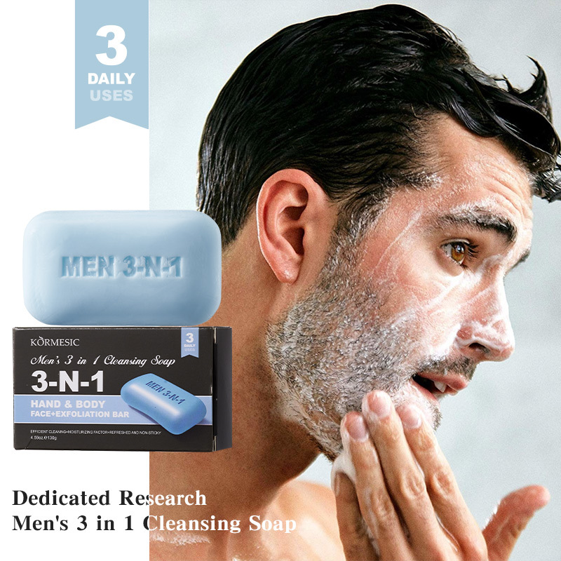 Men's 3-in-1 Cleansing Bar Soa - Exfoliating Scrub Mens ulasan dan harga