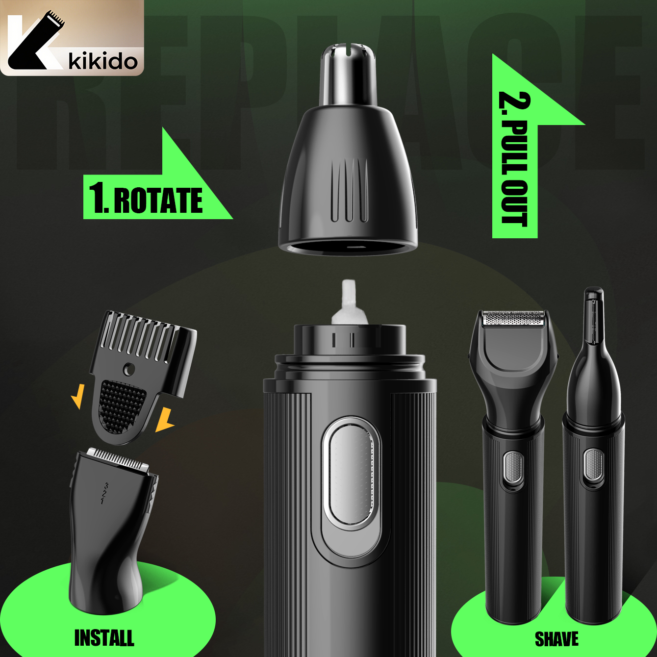 KIKIDO 4 in 1 Nose Hair Trimme - Men'S Beard Grooming ulasan dan harga