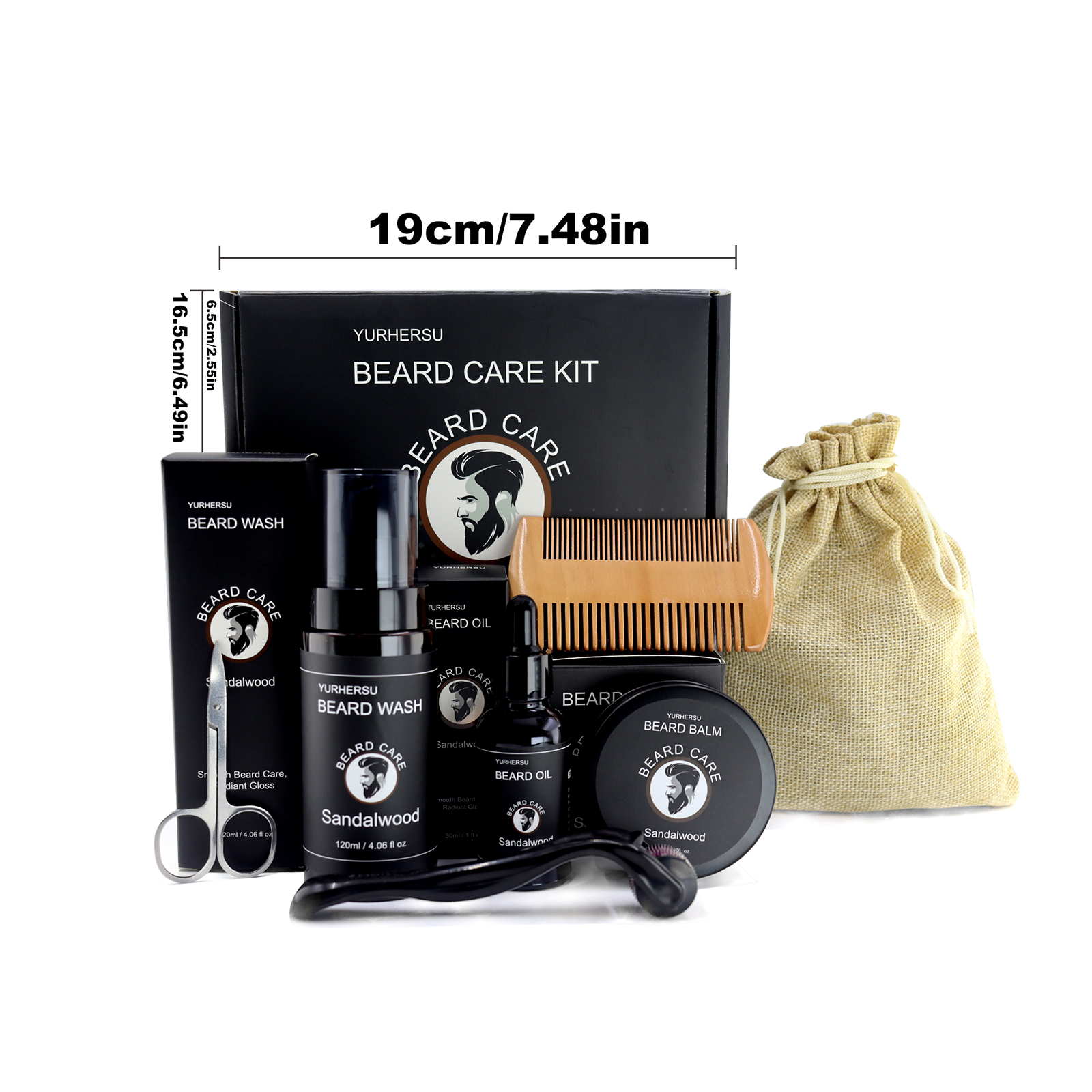 7Pcs Beard Care Kit for Men, G - Men'S Grooming Bag ulasan dan harga